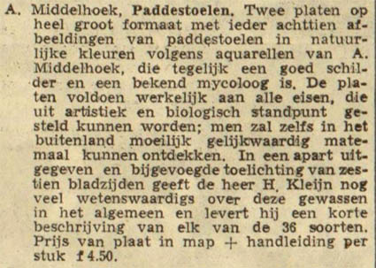 51-1955 Advertentie platen paddestoelen Middelhoe